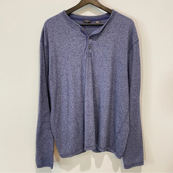 Black Brown 1826 Other - Black Brown Men's Henley Long Sleeve in Heather Blue Size XXL Super Soft